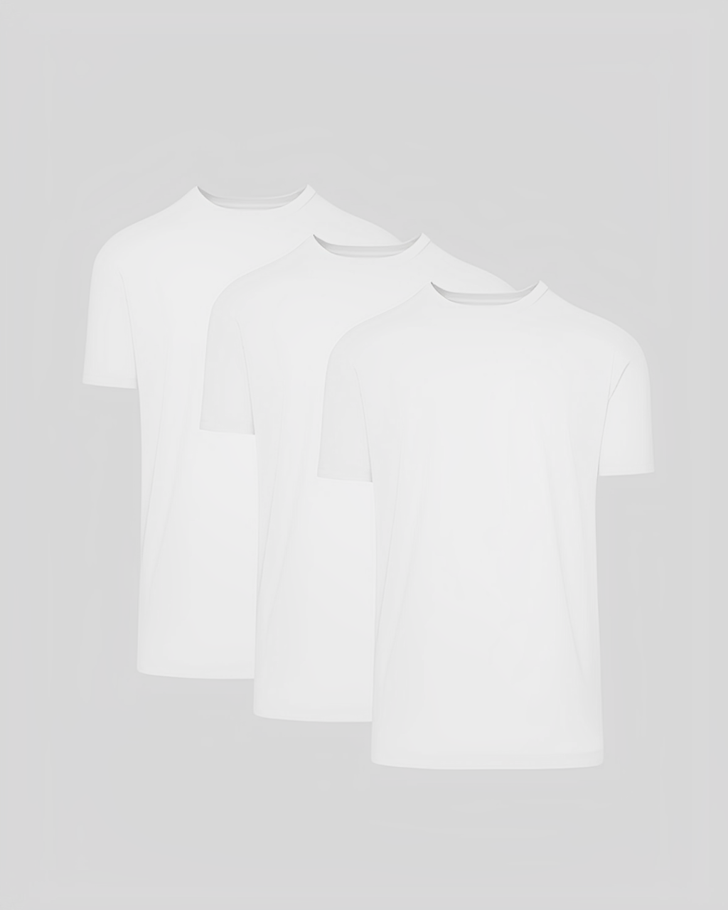 Paquete de 3 camisetas cuello redondo blancas