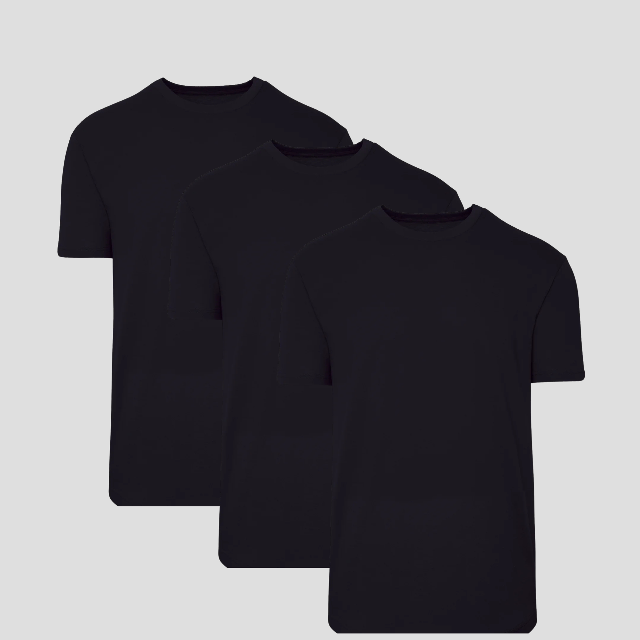 Paquete 3 camisetas cuello redondo negras